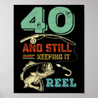 40th Birthday Fishing Turning 40 Fisherman Mens Pu