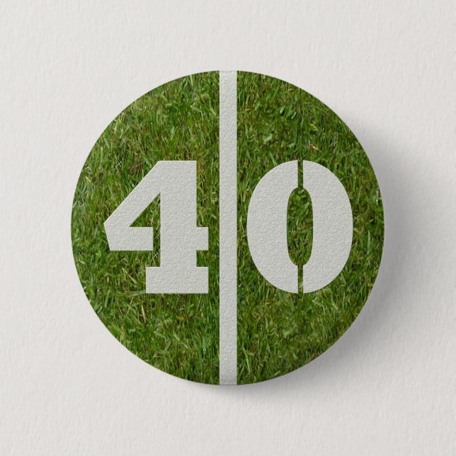 40th Birthday Football Yard Button (Front)