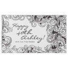 40th Birthday For Her | Carved Floral Black White