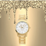 40th Birthday for Her Forty Gold Girly Elegant Watch<br><div class="desc">40 years old. Est. 1983. 40th Birthday,  forty,  40 years old,  gold,  feminine,  a watch for her.</div>