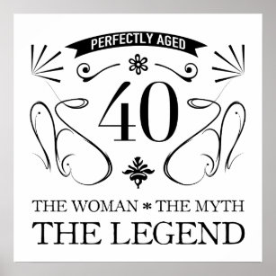 Womans Funny 40th Birthday Party Posters Prints Zazzle