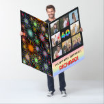 [ Thumbnail: 40th Birthday: Fun Rainbow #, Custom Photos & Name Card ]