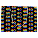 [ Thumbnail: 40th Birthday: Fun Rainbow Event Number 40 Pattern Gift Bag ]