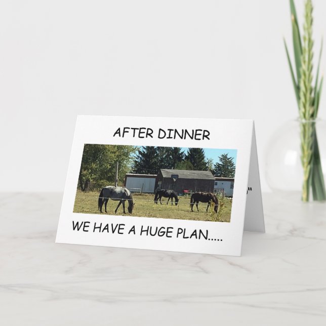 **40th BIRTHDAY** FUN TIME HORSES HAVE COMPLIMENT Card (Front)