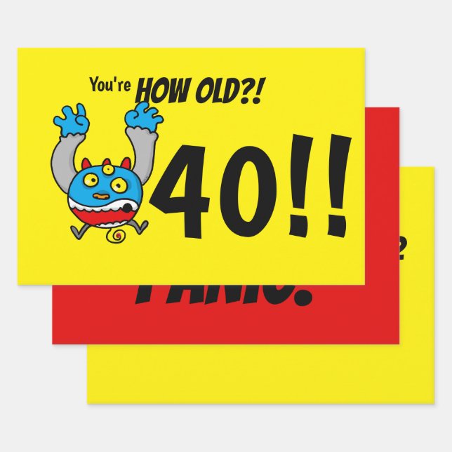40th Birthday Funny Age Joke Wrapping Paper Sheets (Set)