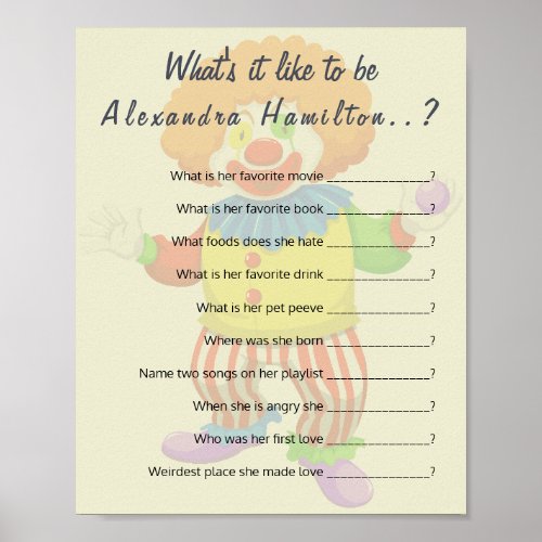 40th Birthday Funny Party Question Game  Poster