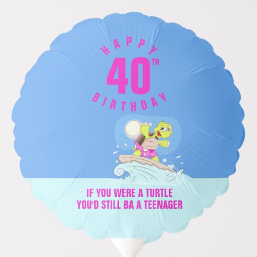 40th birthday funny quote balloon