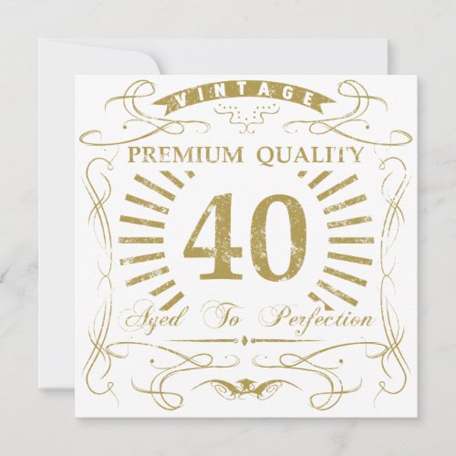 40th Birthday Gag Gift Card