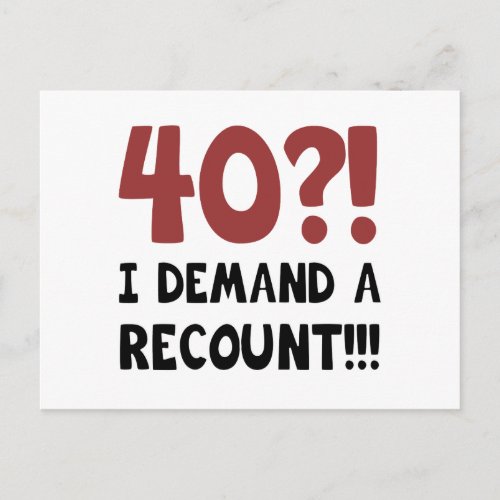 40th Birthday Gag Gift Postcard