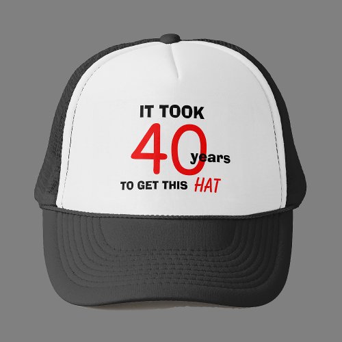 40th Birthday Gag Gifts Hat for Men