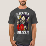 40th Birthday Gamer Skeleton Level 40 Unlocked Gam T-Shirt<br><div class="desc">40th Birthday Gamer Skeleton Level 40 Unlocked Gaming Reaper  .</div>