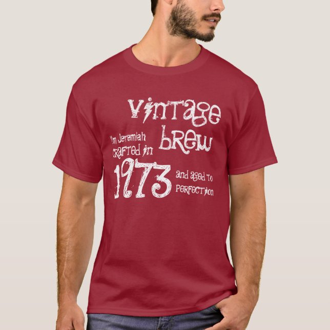 40th Birthday Gift 1973 Vintage Brew Red G200 T-Shirt (Front)
