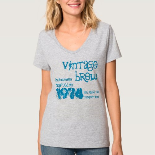 40th Birthday Gift 1974 Vintage Brew Gift for Her T_Shirt