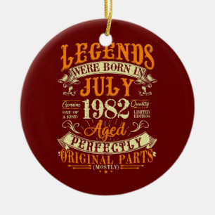 40th Birthday Gift 40 Years Old Legends Born In Ceramic Ornament