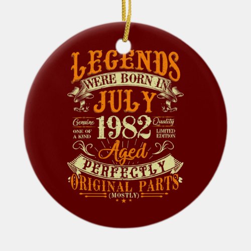 40th Birthday Gift 40 Years Old Legends Born In Ceramic Ornament