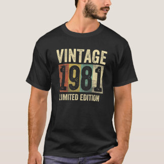 40Th Birthday Gift 40 Years Old Vintage 1981 Limit T-Shirt