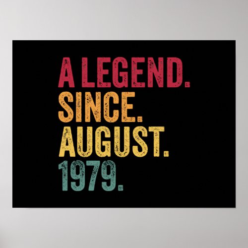 40Th Birthday Gift August 1979 Funny Men Womens 40 Poster