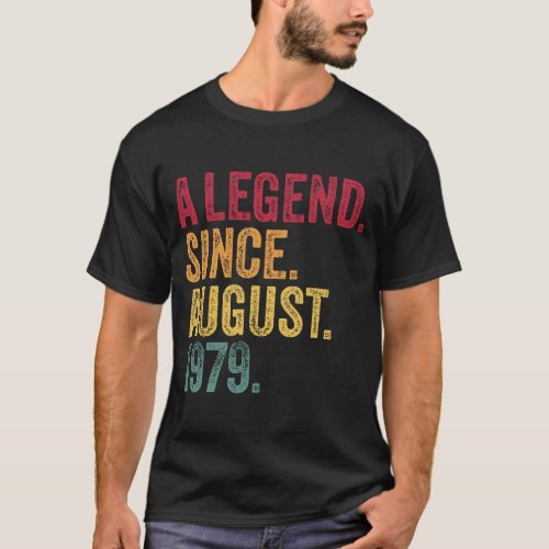 40Th Birthday Gift August 1979 Funny Men Womens 40 T_Shirt