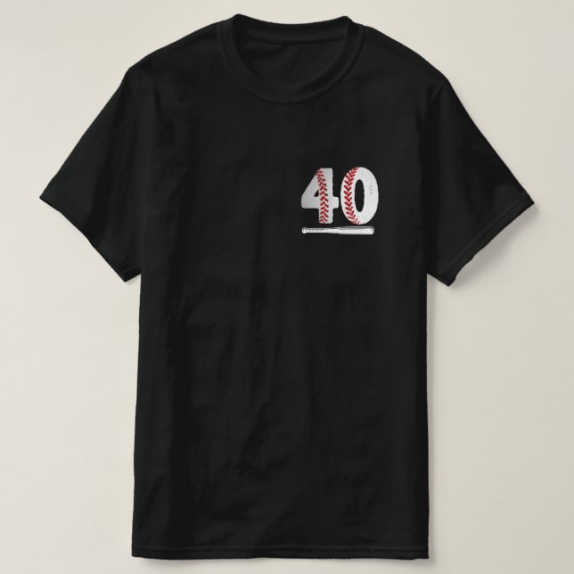 40th Birthday Gift Baseball T-Shirt (Design Front)
