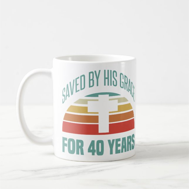 40th Birthday Gift For Christians Coffee Mug (Left)