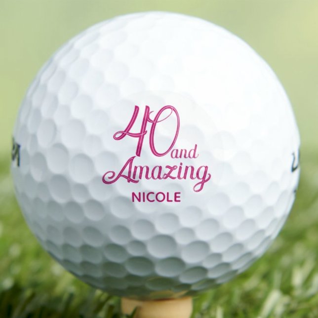 40th Birthday Gift for Daughter Pink Chic Keepsake Golf Balls (Creator Uploaded)