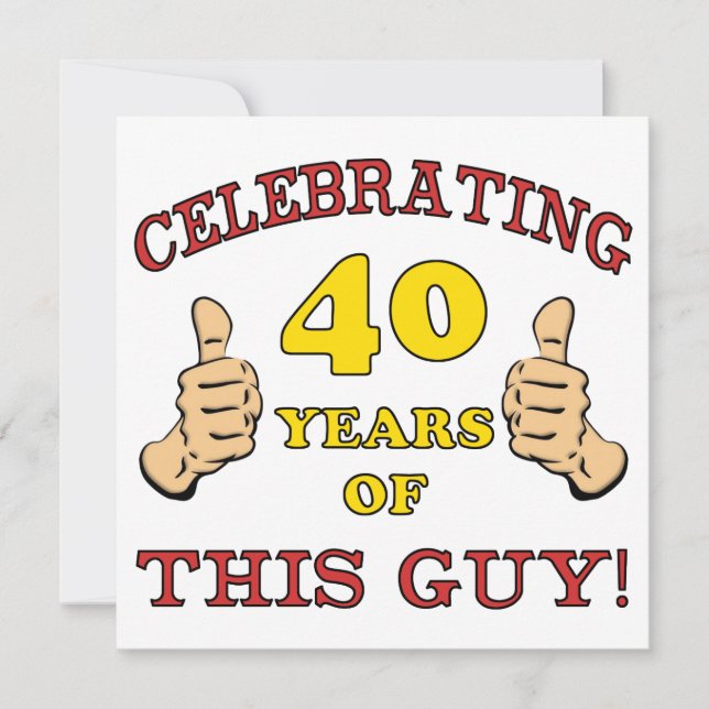 40th Birthday Gift For Him Card (Front)