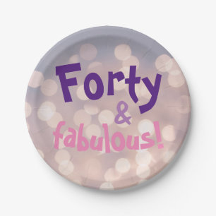 40th Birthday Gift for Women Paper Plates
