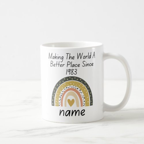 40th Birthday Gift making the world better place Coffee Mug