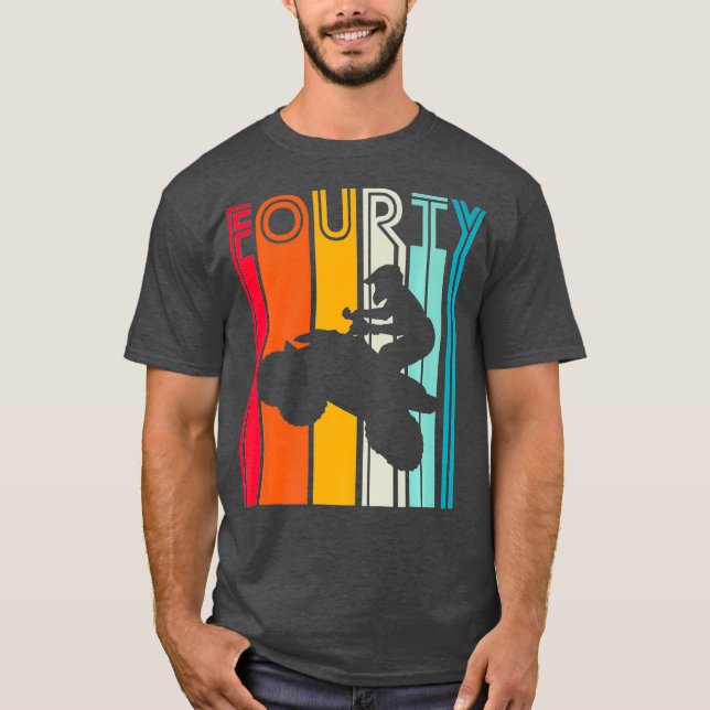 40th Birthday Gift Quad Driver Retro ATV 4x4 T-Shirt (Front)