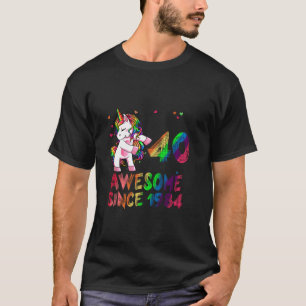 40th Birthday Girls Funny Unicorn Lover Awesome Si T-Shirt