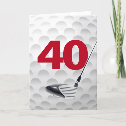 40th Birthday Golf Ball Design Card