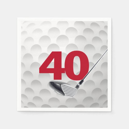 40th Birthday Golf Ball Napkins