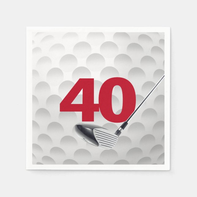 40th Birthday Golf Ball Napkins (Front)