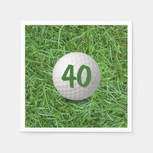 40th Birthday Golf Ball on Grass Napkins