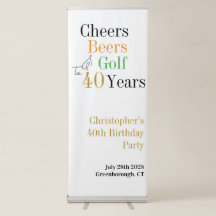 40th Birthday Golf Cheers Beers Minimal Party