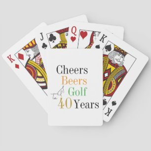 40th Birthday Golf Cheers Beers Minimal Poker Cards