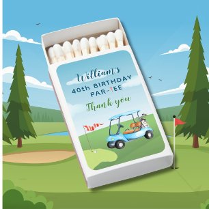 40th Birthday Golf Theme Par-tee Birthday Matchboxes