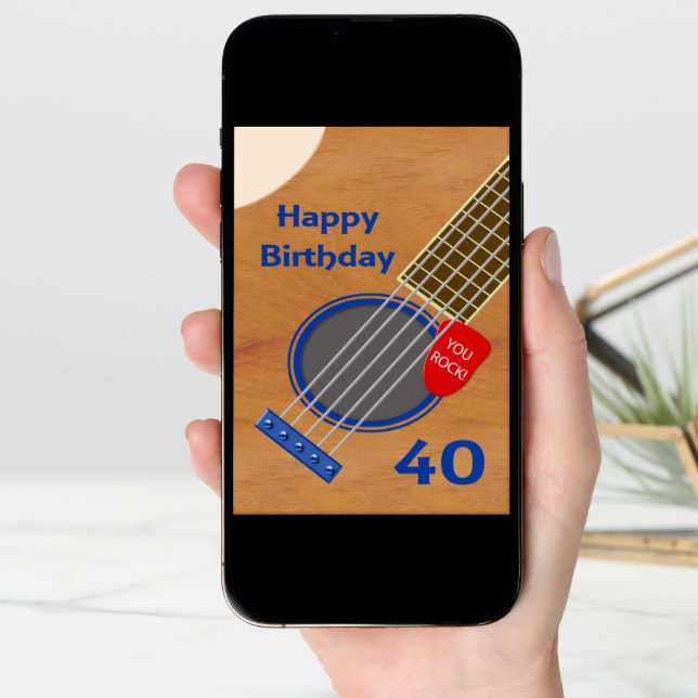 40th Birthday Guitar Player Birthday (Front Digital)