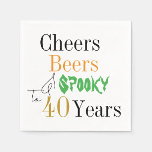 40th Birthday Halloween Cheers Spooky Party Napkins