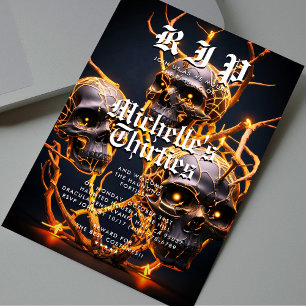 40th Birthday Halloween Party RIP 30 Skull Modern Invitation