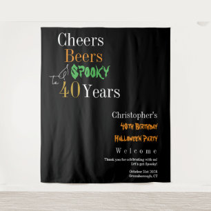 40th Birthday Halloween Spooky Party Backdrop
