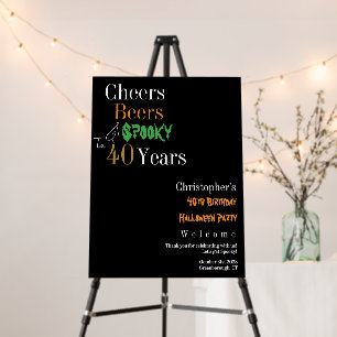 40th Birthday Halloween Spooky Party Welcome Sign