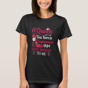 40th Birthday High Heel A Queen Was Born In Septem T-Shirt