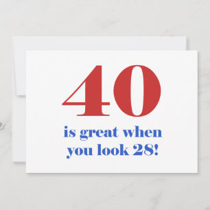 40th Birthday Humor Gifts Card