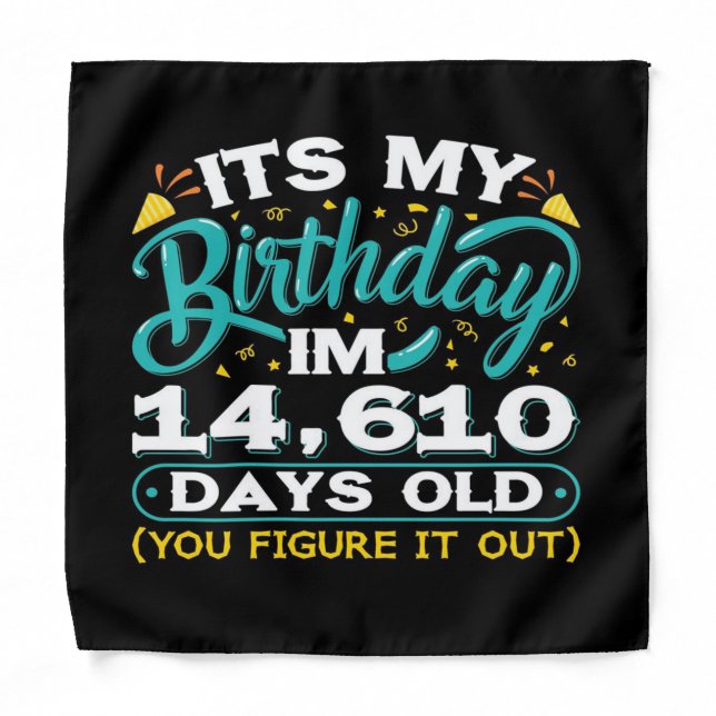 40th Birthday Idea Funny Blanket Bandana (Front)