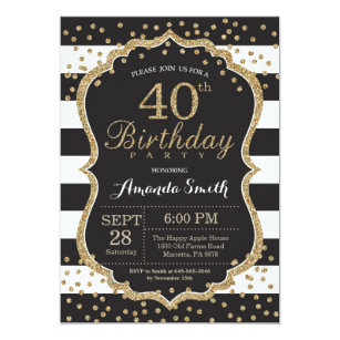 40th birthday invitations zazzle