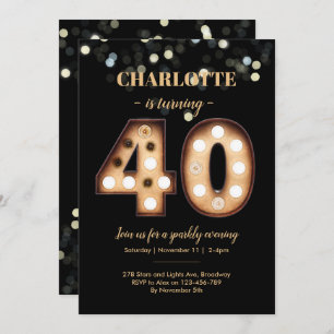 40th birthday invitation Bright Lights