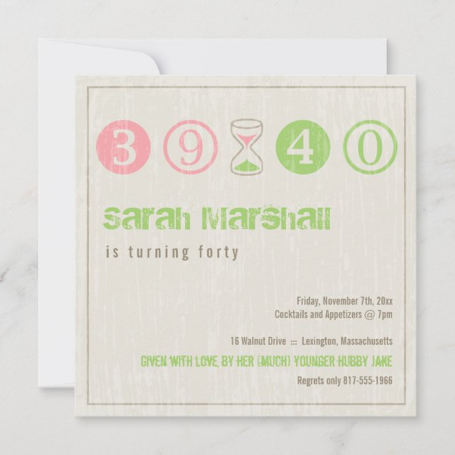 40th Birthday Invitation - Customize (Front)