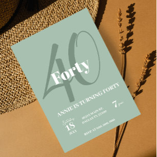 40th Birthday Invitation Elegant Party Modern