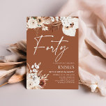 40th Birthday Invitation Terracotta Boho Pampas<br><div class="desc">Terracotta Birthday invitations are the perfect way to announce your birthday to your guests. Each birthday invitation features intricate floral designs and beautiful typography in neutral colors, including terracotta, beige, and earthy tones. Printed on high-quality cardstock, they will surely impress your guests and set the tone for your special day....</div>